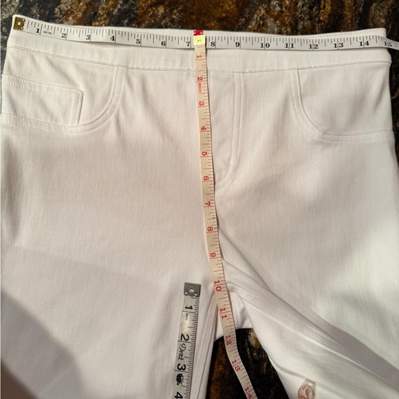 Spanx Large White Pull On Cotton/Polyester/Elastane Jeans w Faux Front Pockets - Picture 5 of 8